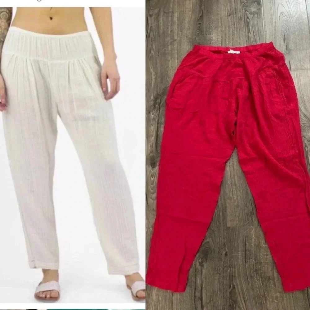 XiRENA PRESLEY DOUBLE GAUZE PANT PEBBLE RED SIZE SMALL